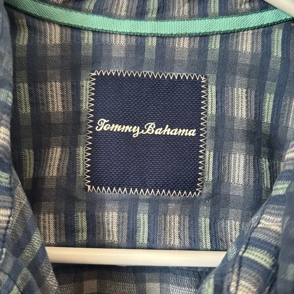 Tommy Bahama Blue Casual Button Down Shirt Silk Cotton size Small - Picture 2 of 5
